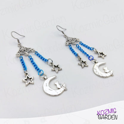 CAT ON THE MOON EARRINGS | Embrace celestial whimsy!