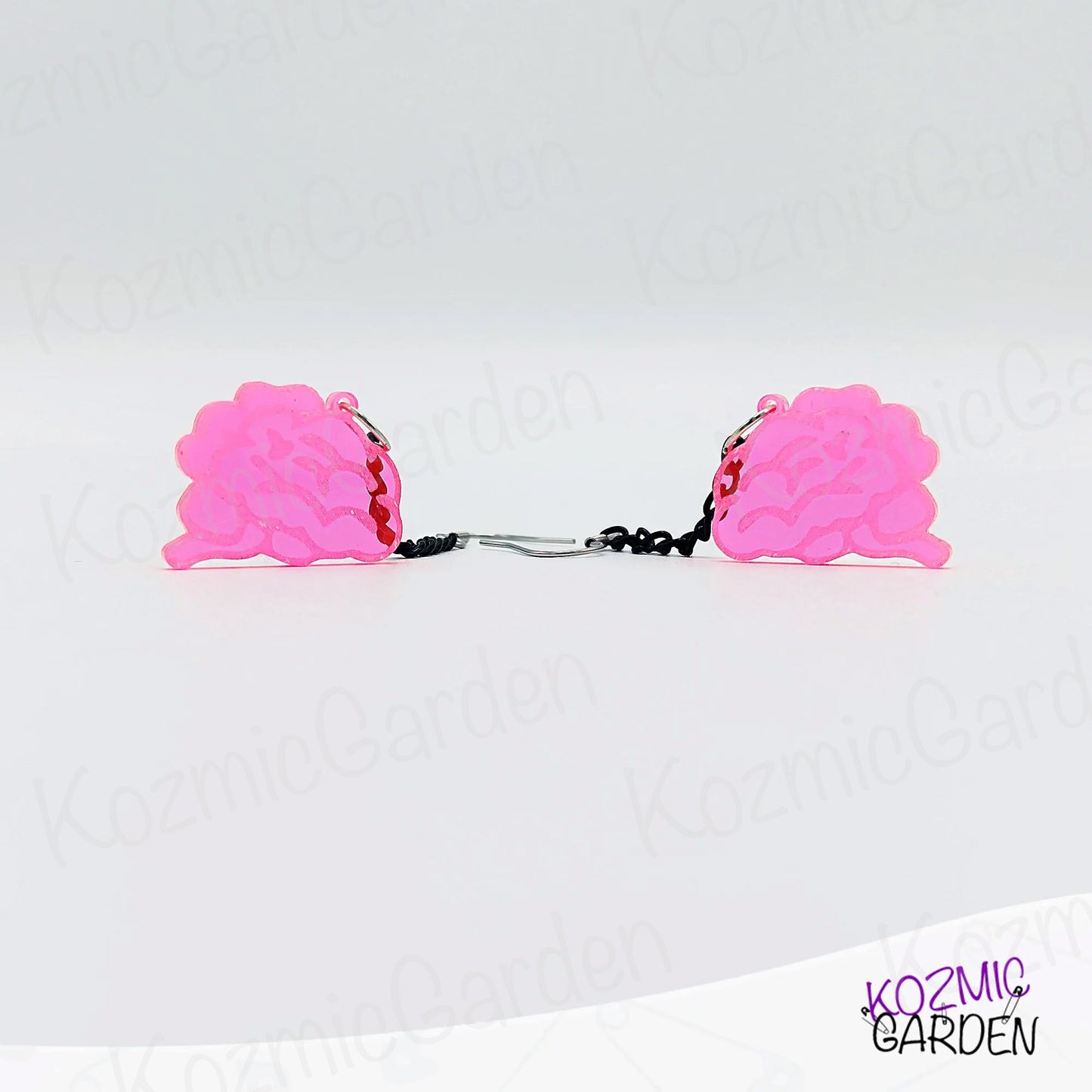 Neon Pink Brain Earrings – Wake up your Inner Mad Scientist!