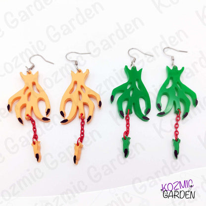 Chopped Finger Witch Hand Earrings – Gory Jewlery for Halloween!