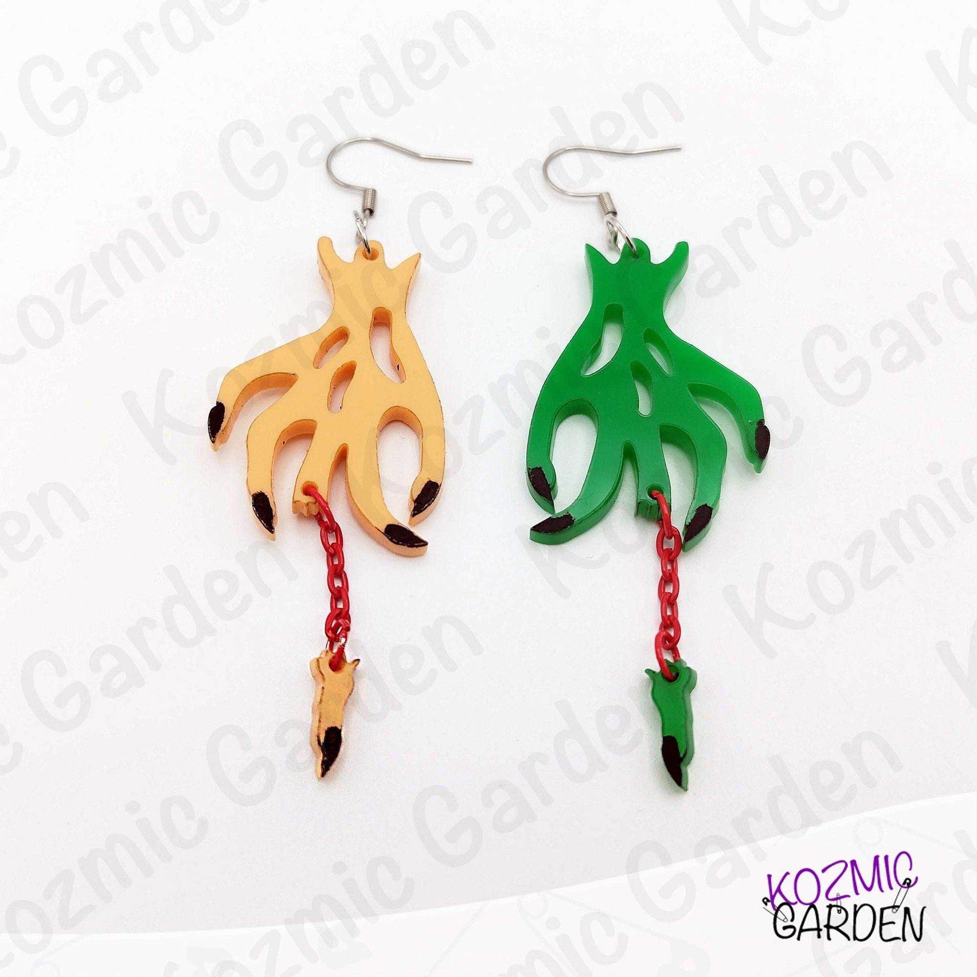 Chopped Finger Witch Hand Earrings – Gory Jewlery for Halloween!