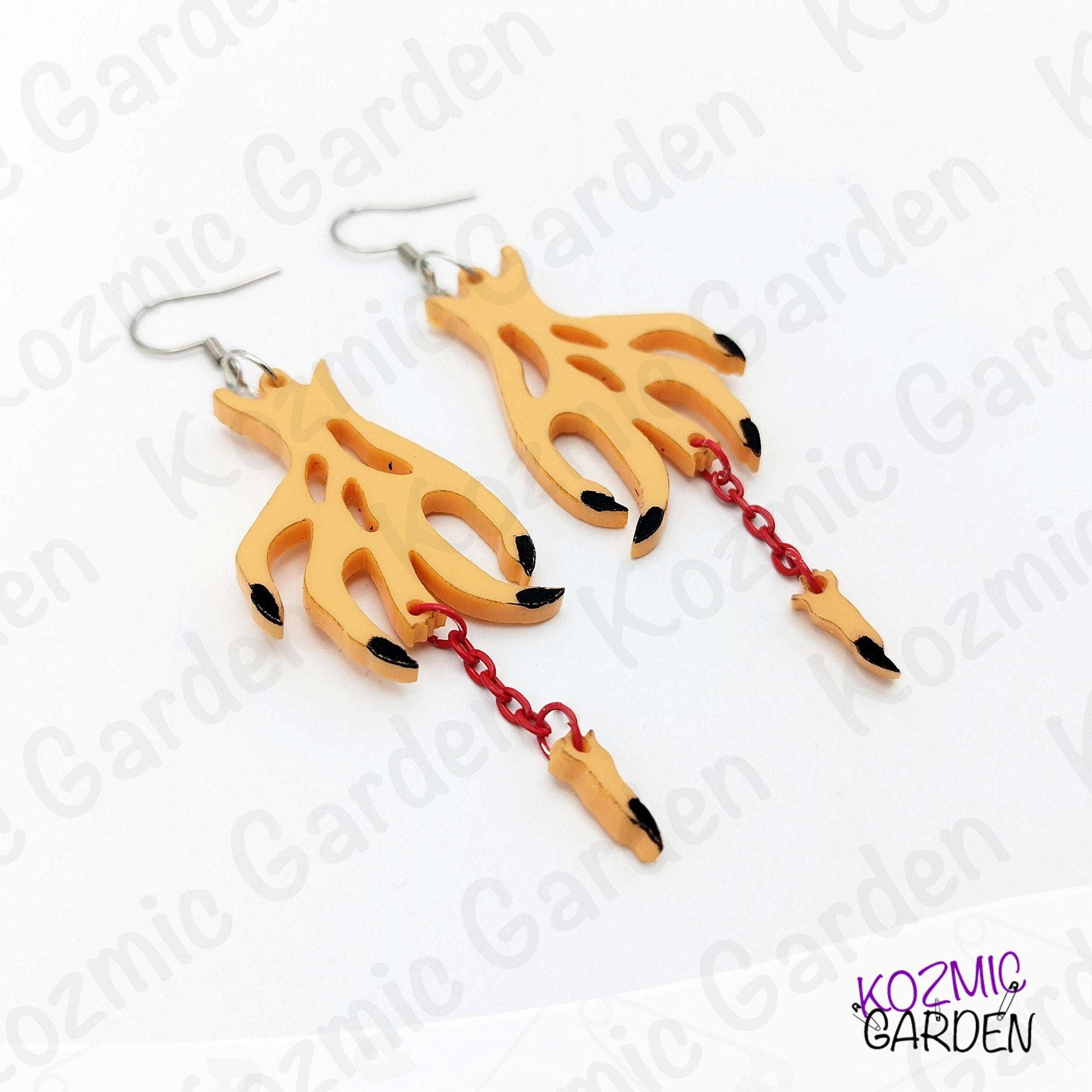 Chopped Finger Witch Hand Earrings – Gory Jewlery for Halloween!