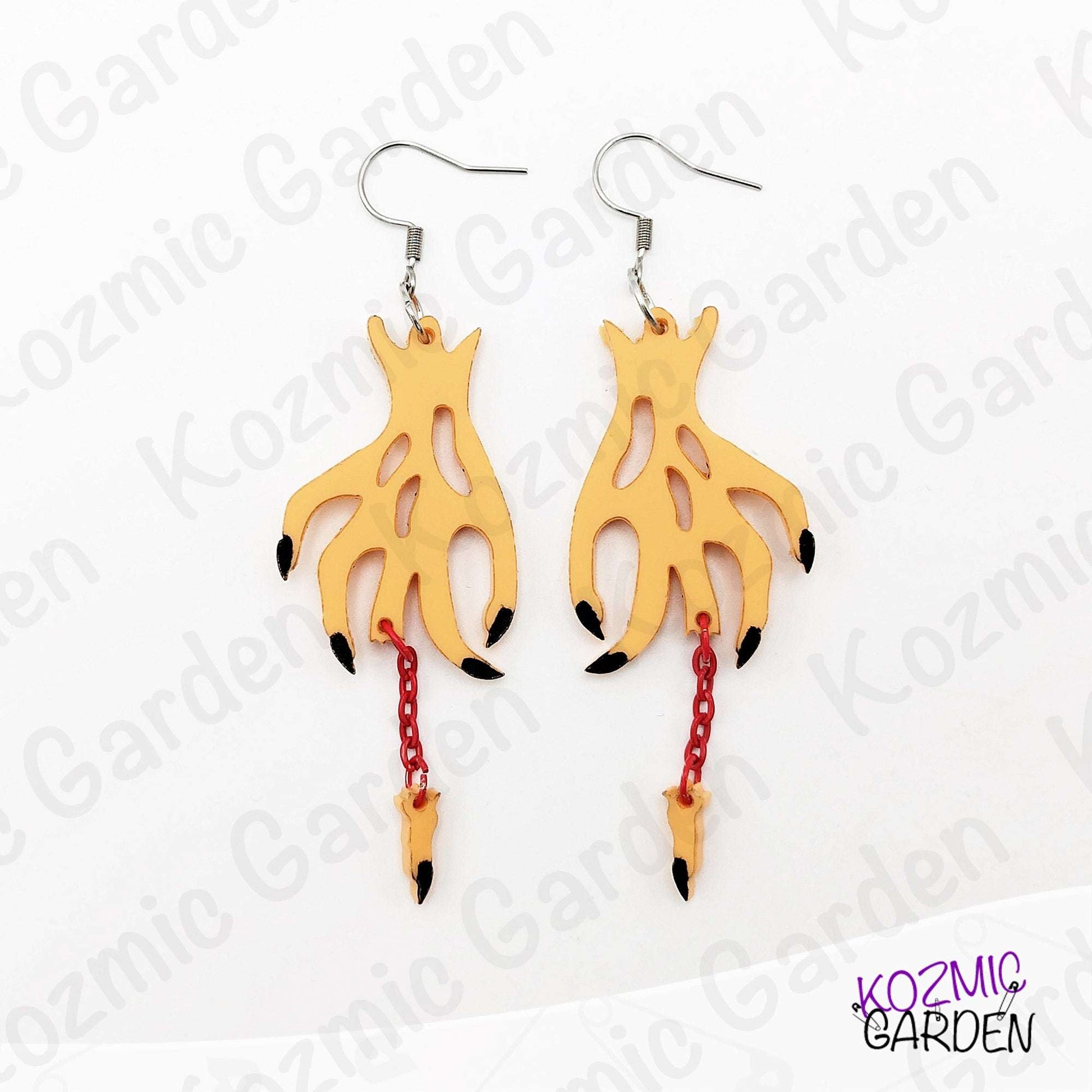 Chopped Finger Witch Hand Earrings – Gory Jewlery for Halloween!