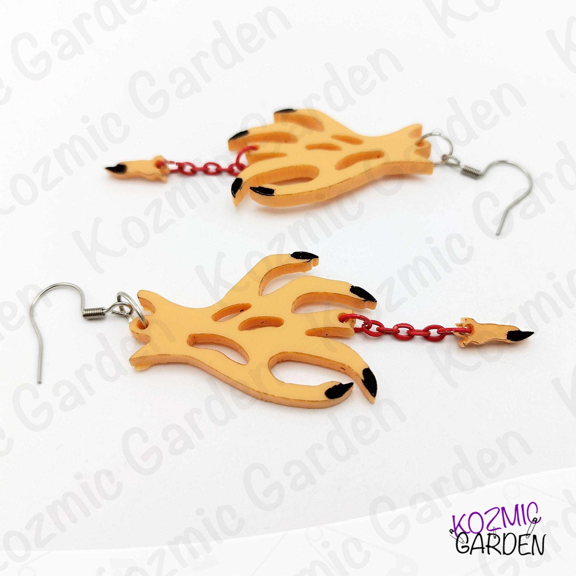 Chopped Finger Witch Hand Earrings – Gory Jewlery for Halloween!