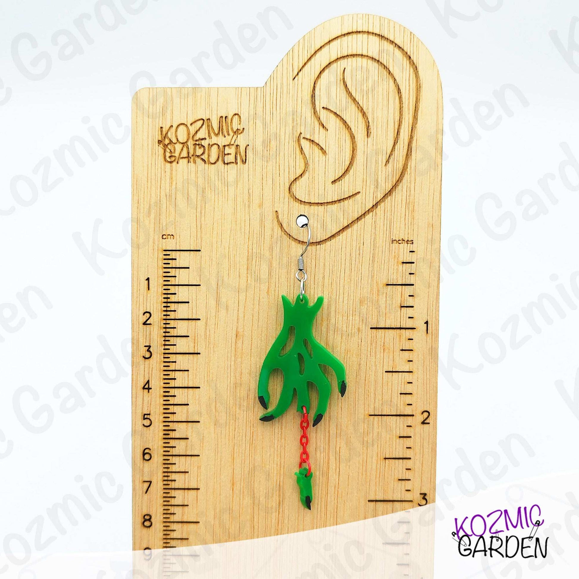 Chopped Finger Witch Hand Earrings – Gory Jewlery for Halloween!