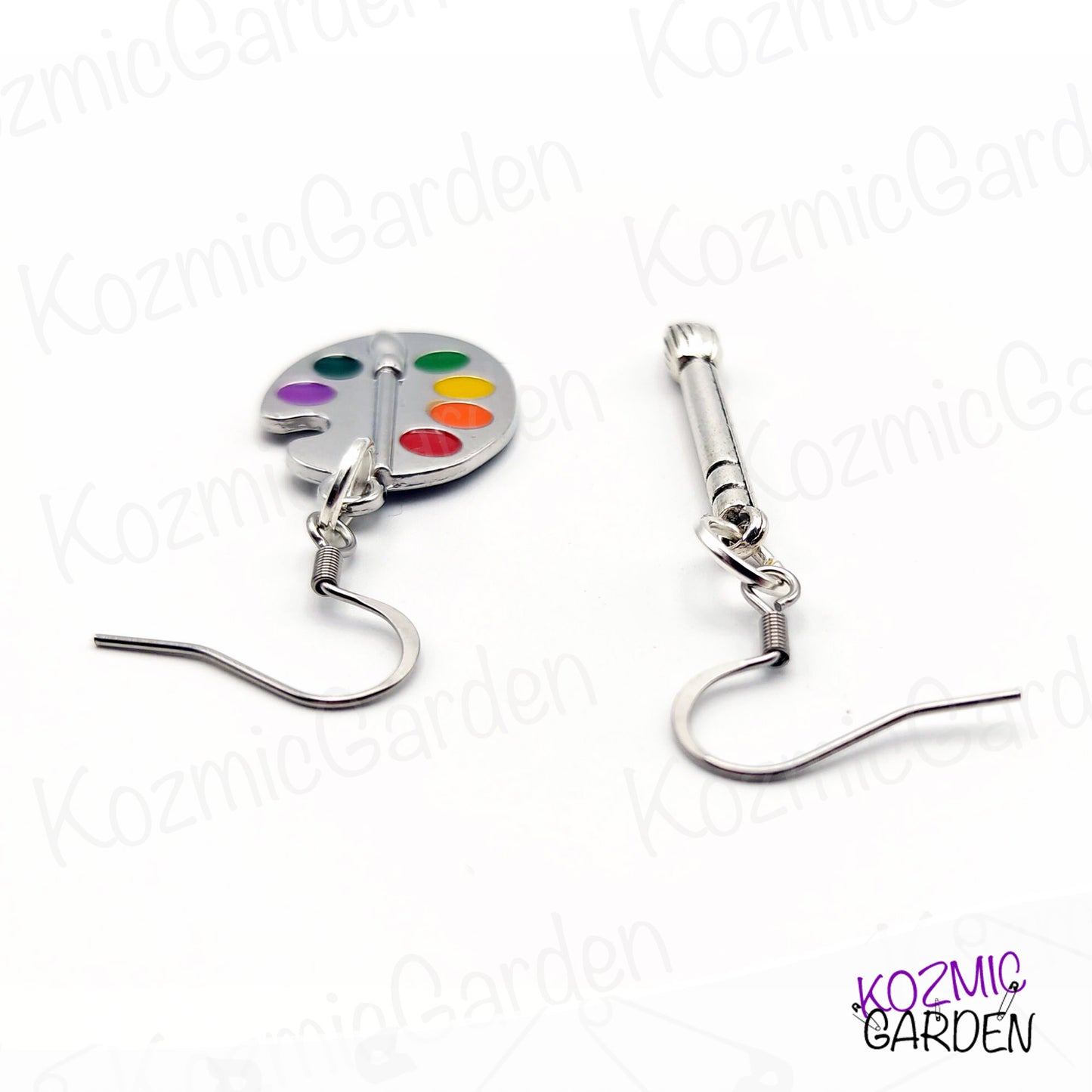 PAINTER PALETTE & BRUSH EARRINGS | Let Your Imagination Soar!