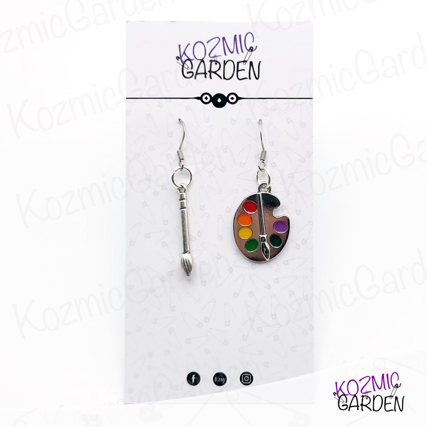 PAINTER PALETTE & BRUSH EARRINGS | Let Your Imagination Soar!