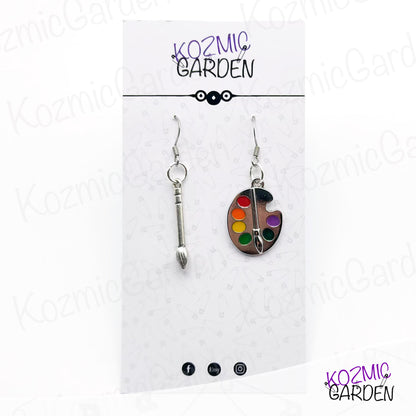 PAINTER PALETTE & BRUSH EARRINGS | Let Your Imagination Soar!