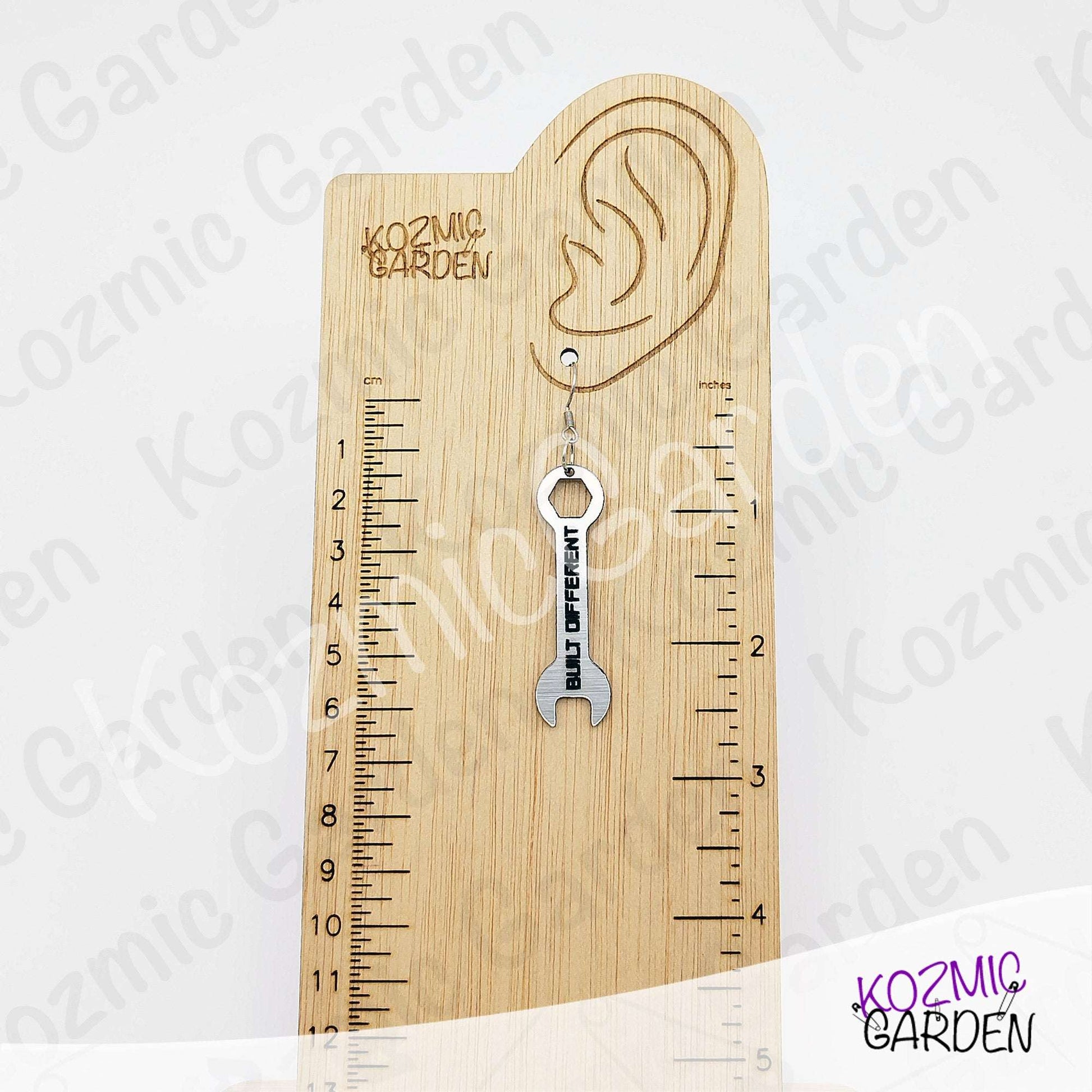 Built Different Wrench Earrings - Funny Mechanic Silver Acrylic