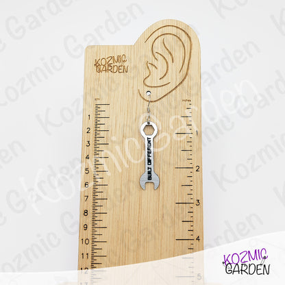 Built Different Wrench Earrings - Funny Mechanic Silver Acrylic