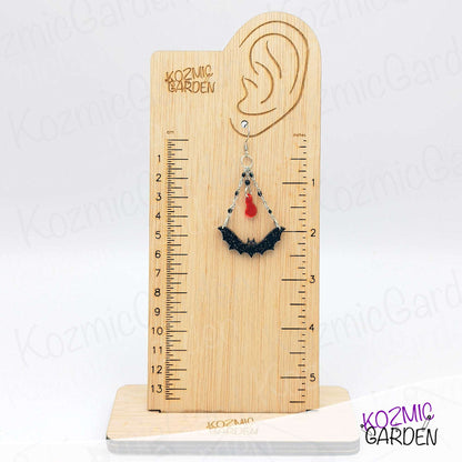 Batty & Bloody: Glittery Gothic Bat Dangles with Chains & Mirror Blood Drop