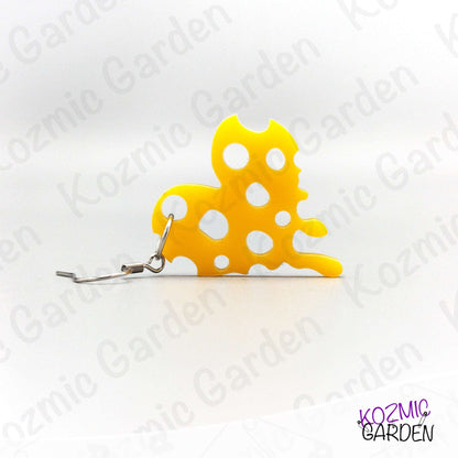 Heart-Shaped Cheese Earrings – Funny Anti-Valentine Jewelry