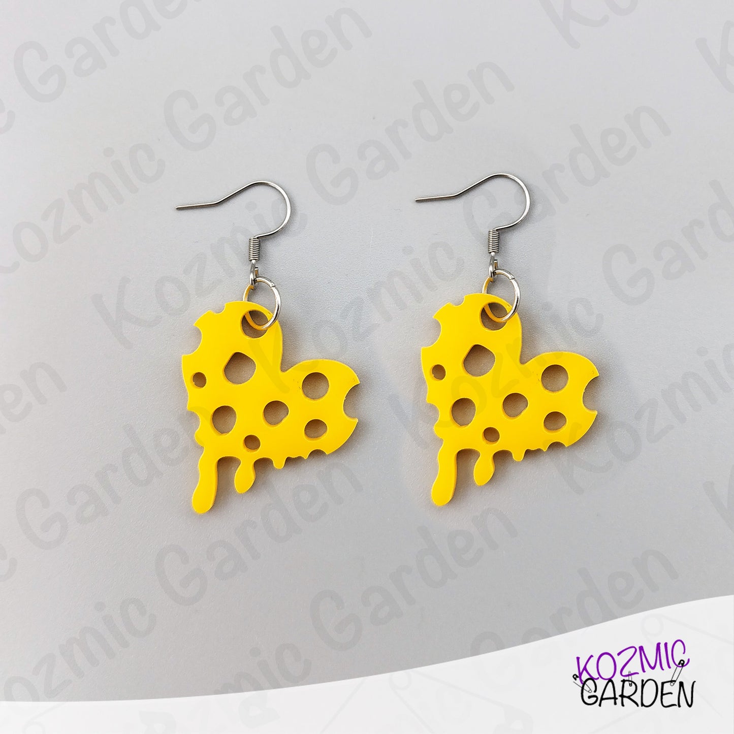 Heart-Shaped Cheese Earrings – Funny Anti-Valentine Jewelry