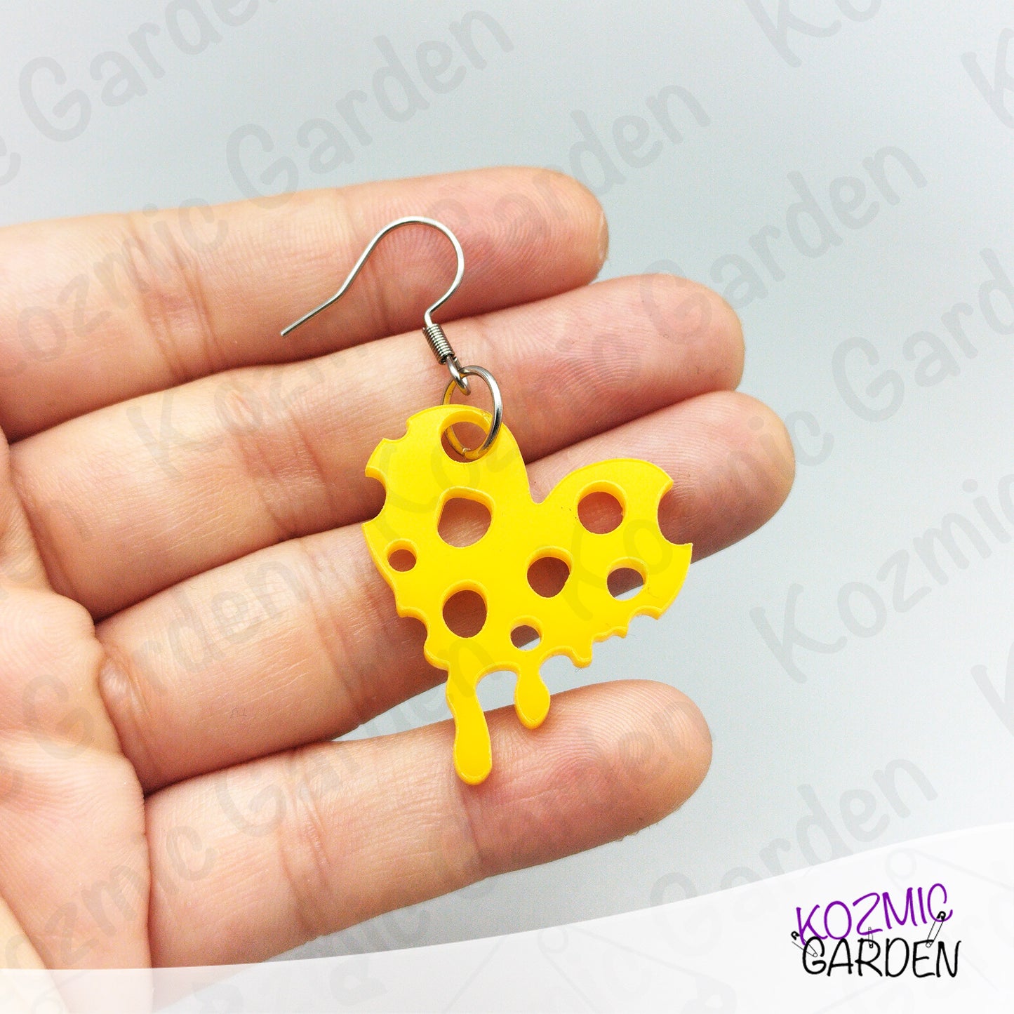 Heart-Shaped Cheese Earrings – Funny Anti-Valentine Jewelry