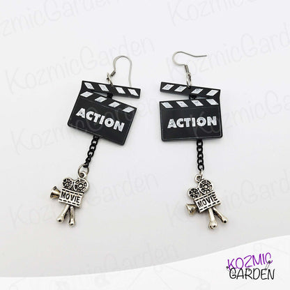 Cinema Clapboard Earrings - Lights, camera, action!