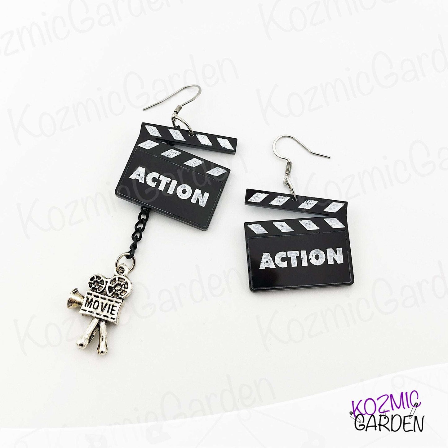 Cinema Clapboard Earrings - Lights, camera, action!