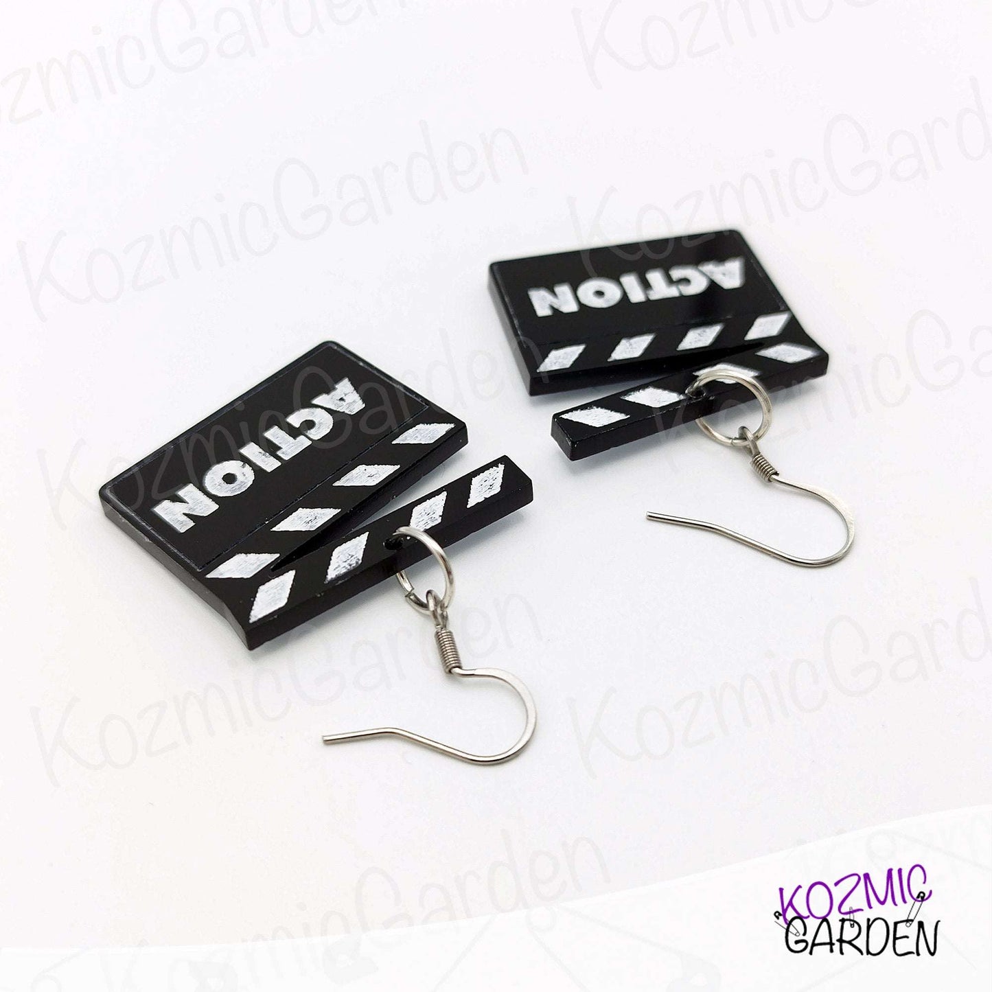 Cinema Clapboard Earrings - Lights, camera, action!