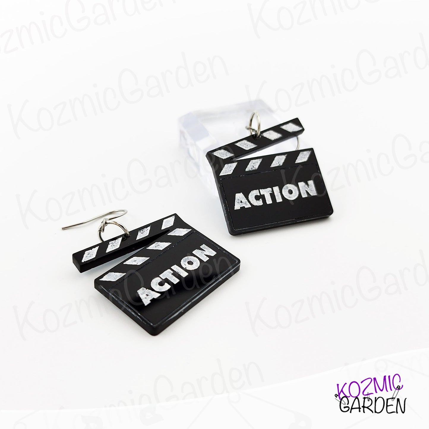 Cinema Clapboard Earrings - Lights, camera, action!