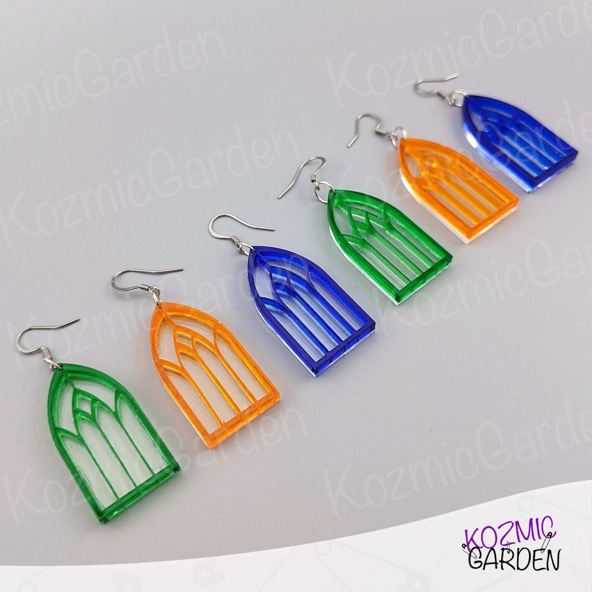 Gothic Colorful Window Earrings - Frame your style with a pop of Gothic color!