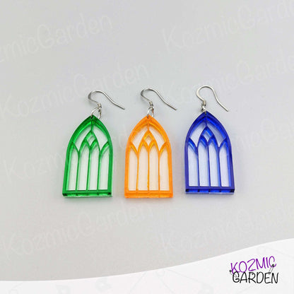 Gothic Colorful Window Earrings - Frame your style with a pop of Gothic color!