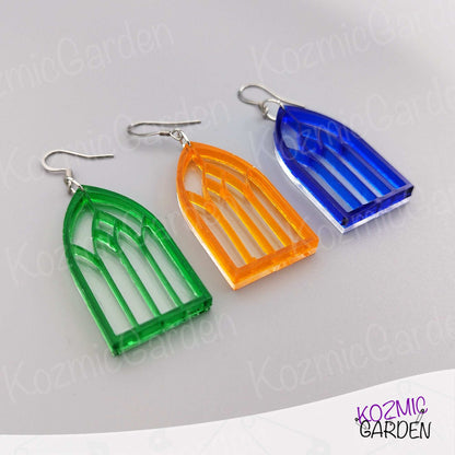 Gothic Colorful Window Earrings - Frame your style with a pop of Gothic color!