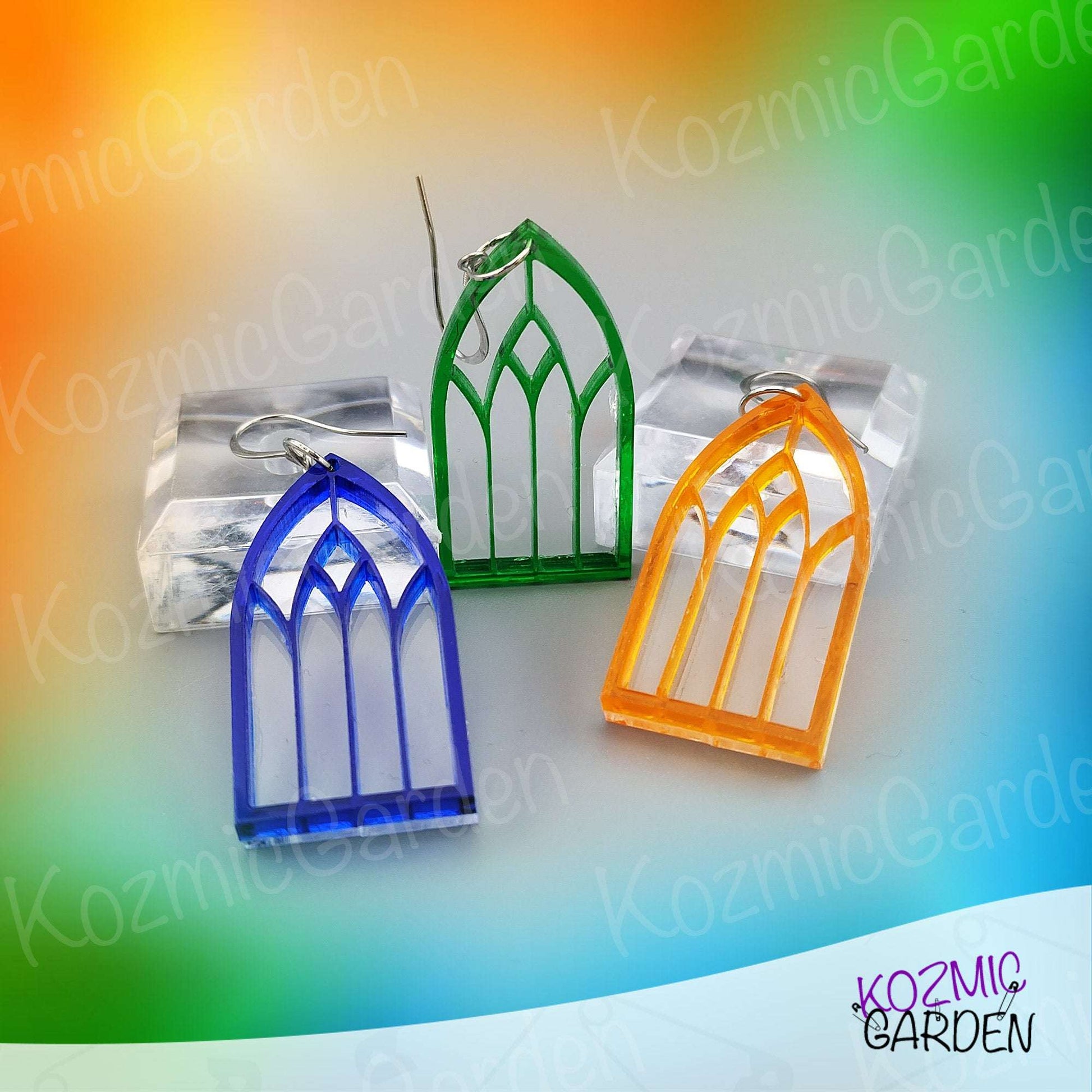 Gothic Colorful Window Earrings - Frame your style with a pop of Gothic color!