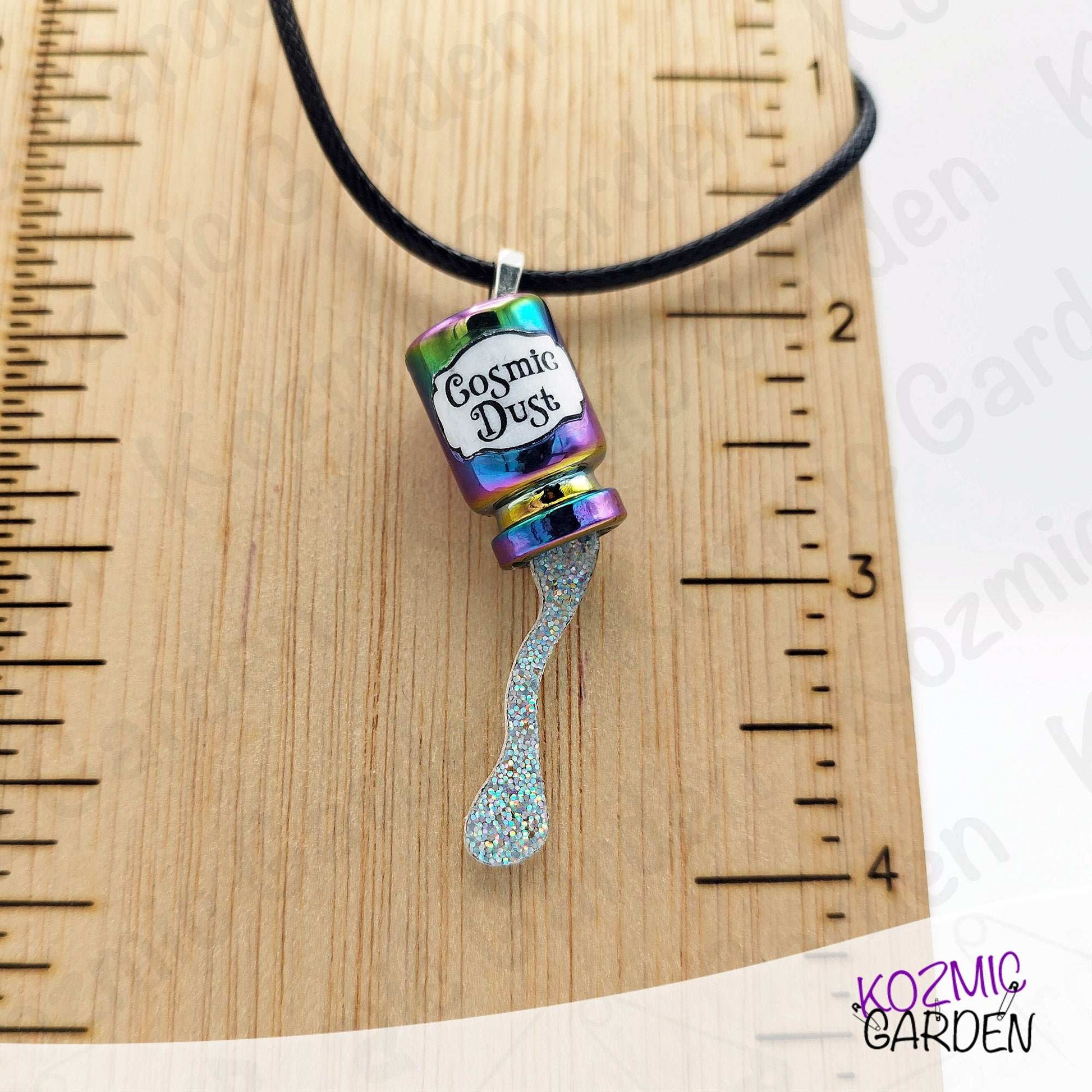 Rainbow Cosmic Dust Bottle Necklace | Shake a little stardust!