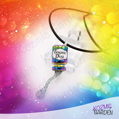 Rainbow Cosmic Dust Bottle Necklace | Shake a little stardust!