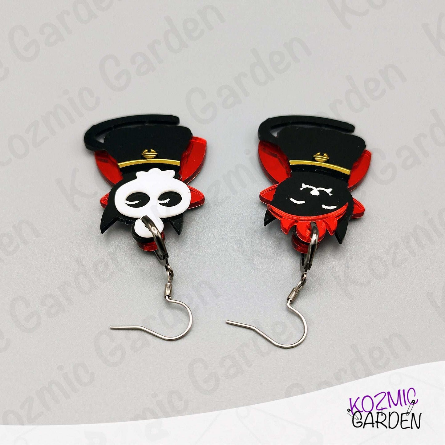 Fun Black Cat Earrings with Interchangeable Accessories!