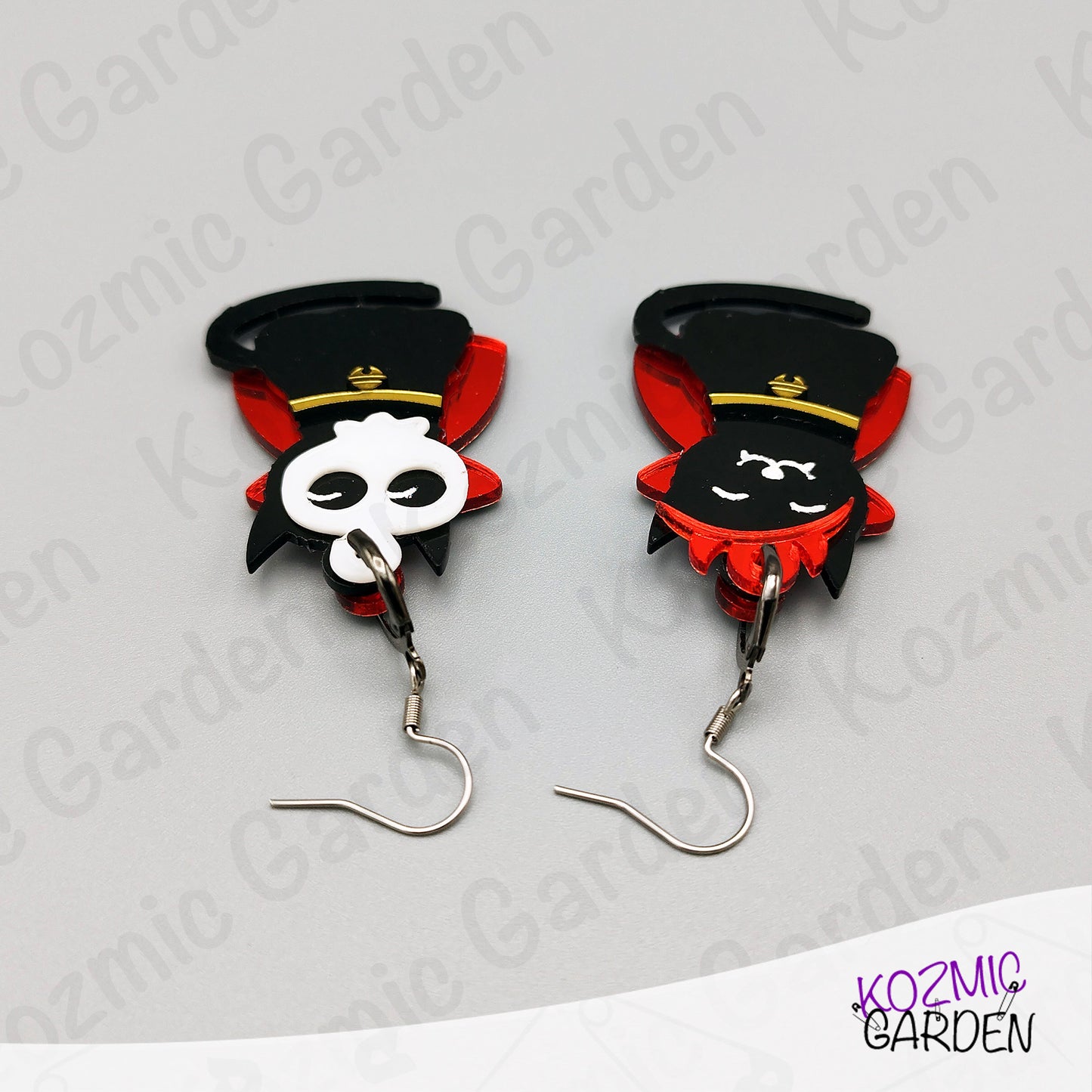 Fun Black Cat Earrings with Interchangeable Accessories!