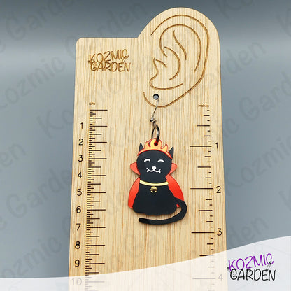 Fun Black Cat Earrings with Interchangeable Accessories!
