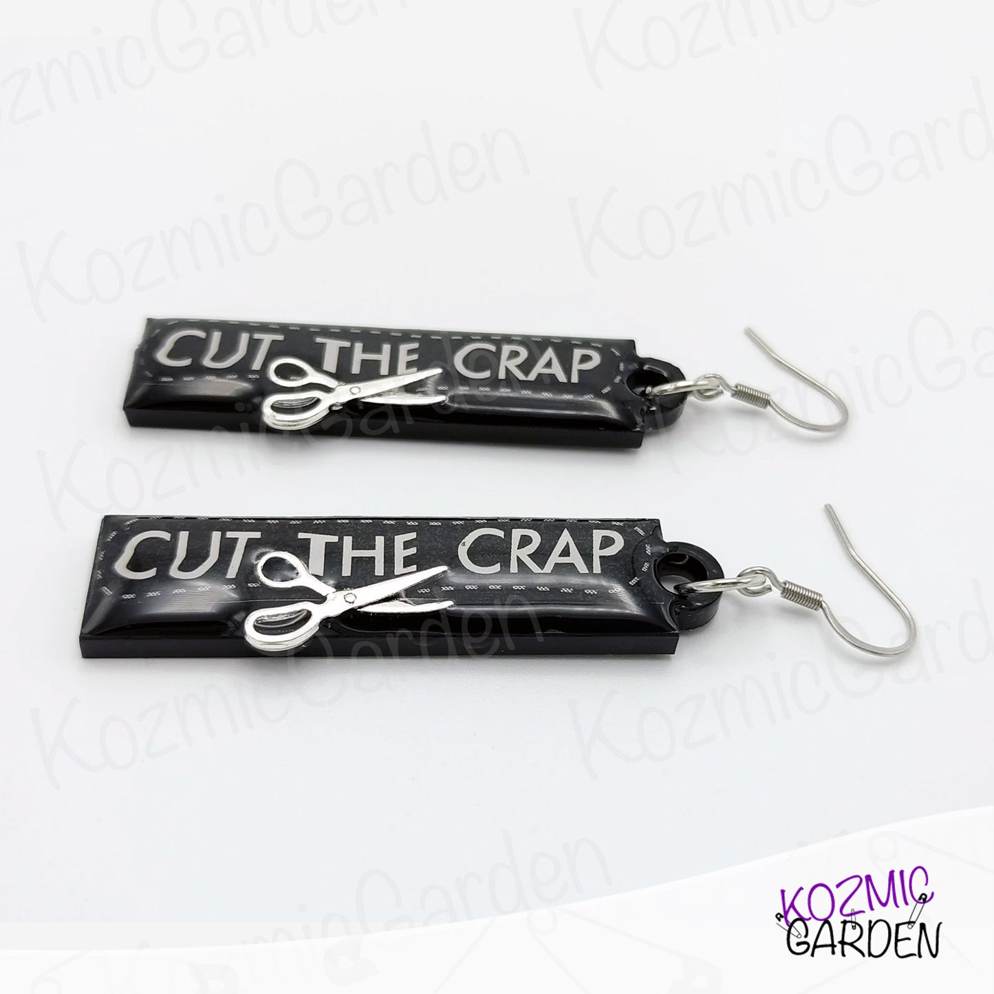 CUT THE CRAP EARRINGS | Cut through the clutter!