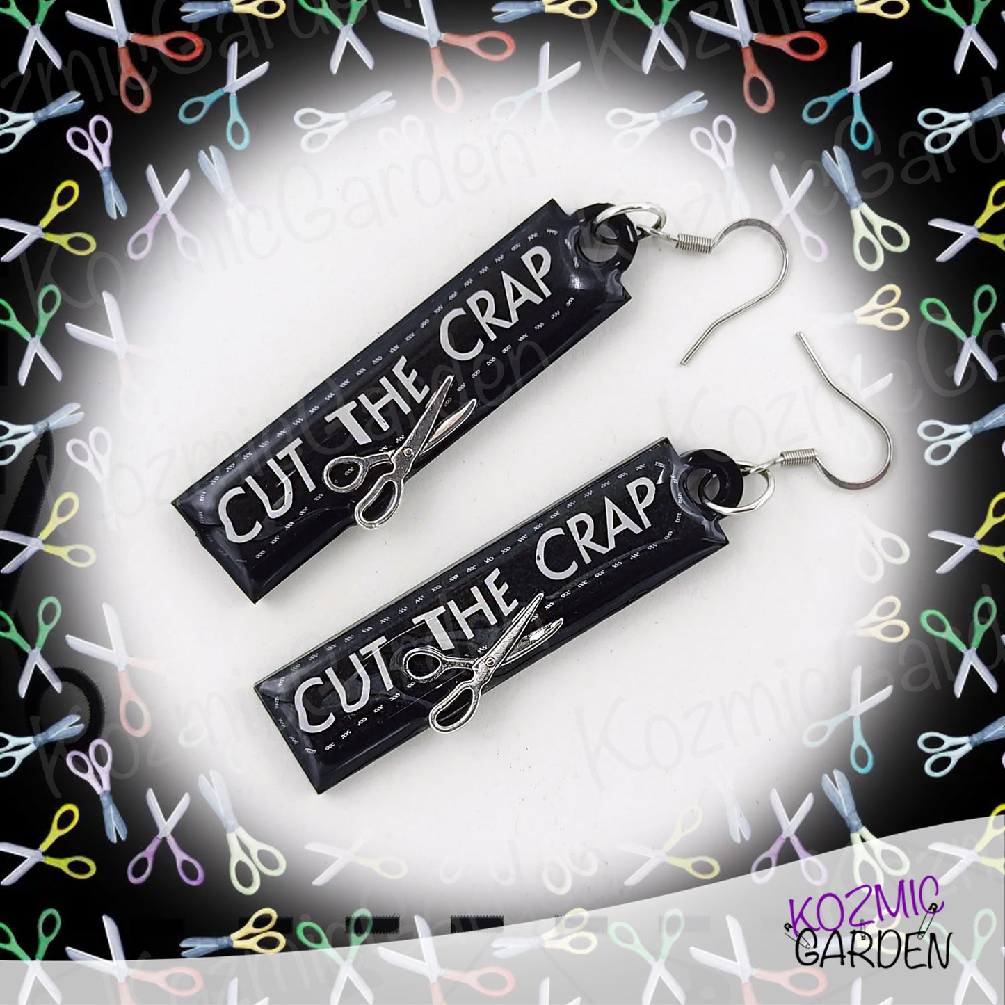 CUT THE CRAP EARRINGS | Cut through the clutter!