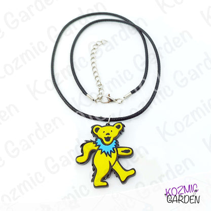 Grateful Dead Dancing Bear Pendant | Funny groovy hippy, stay trippy!