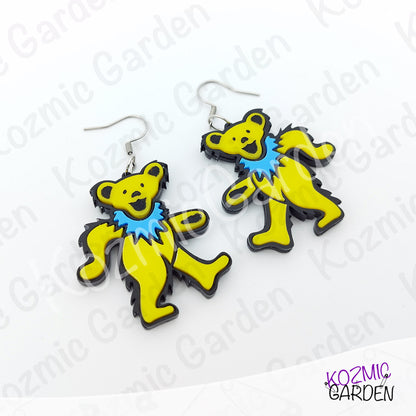 Grateful Dead Dancing Bears Earrings | Funny Groovy Hippy Dangles