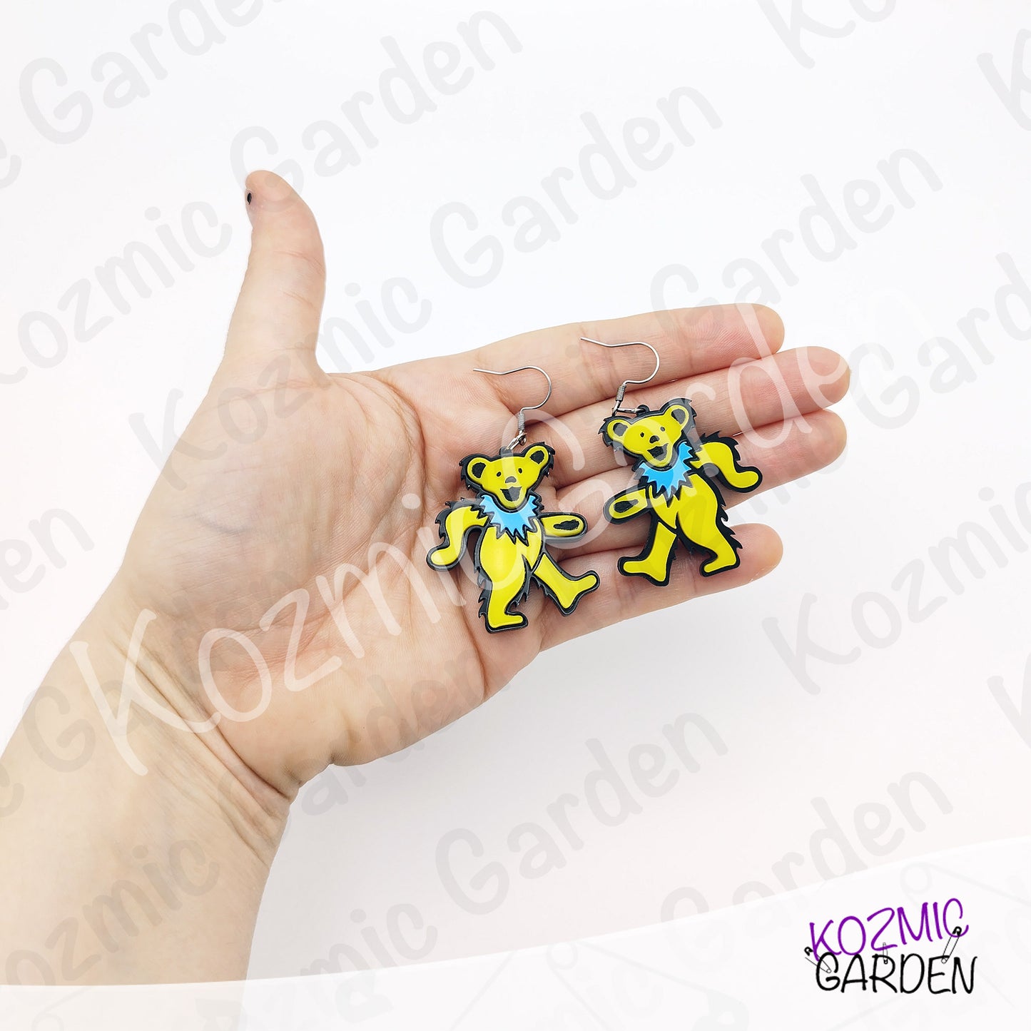 Grateful Dead Dancing Bears Earrings | Funny Groovy Hippy Dangles