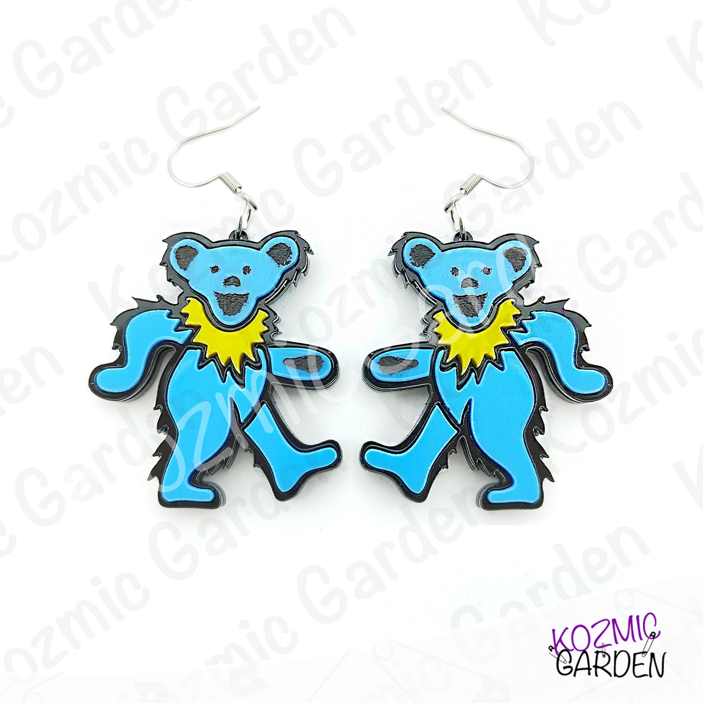 Grateful Dead Dancing Bears Earrings | Funny Groovy Hippy Dangles