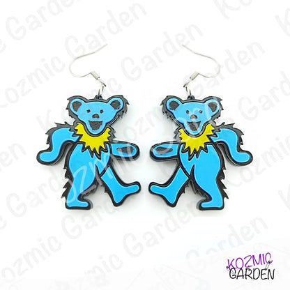 Grateful Dead Dancing Bears Earrings | Funny Groovy Hippy Dangles