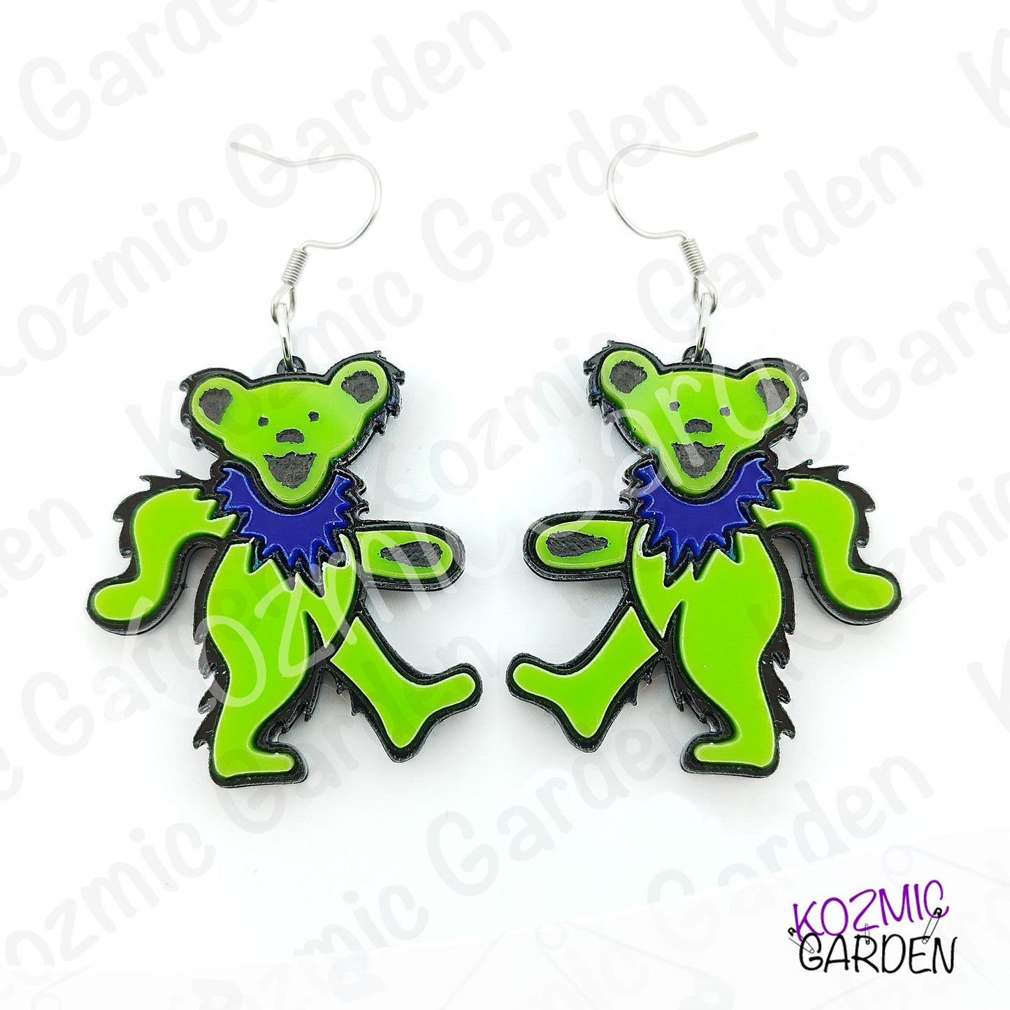 Grateful Dead Dancing Bears Earrings | Funny Groovy Hippy Dangles