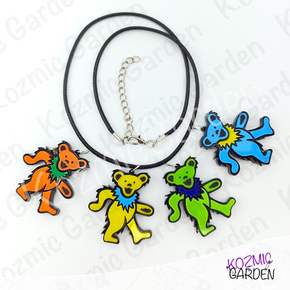 Grateful Dead Dancing Bear Pendant | Funny groovy hippy, stay trippy!