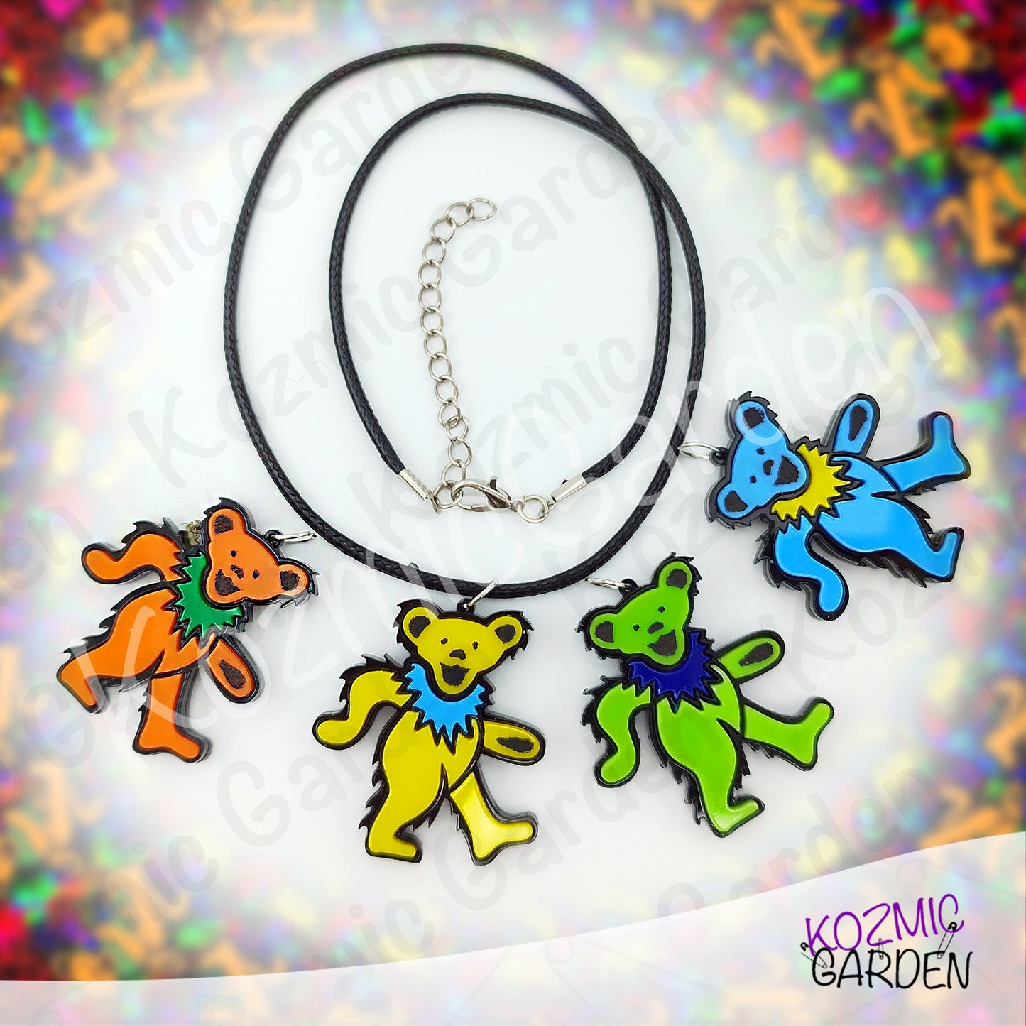 Grateful Dead Dancing Bear Pendant | Funny groovy hippy, stay trippy!