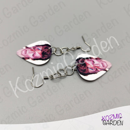 Aladdin Sane Guitar Pick Earrings | Rock Dangle Earrings for Bowie Fans