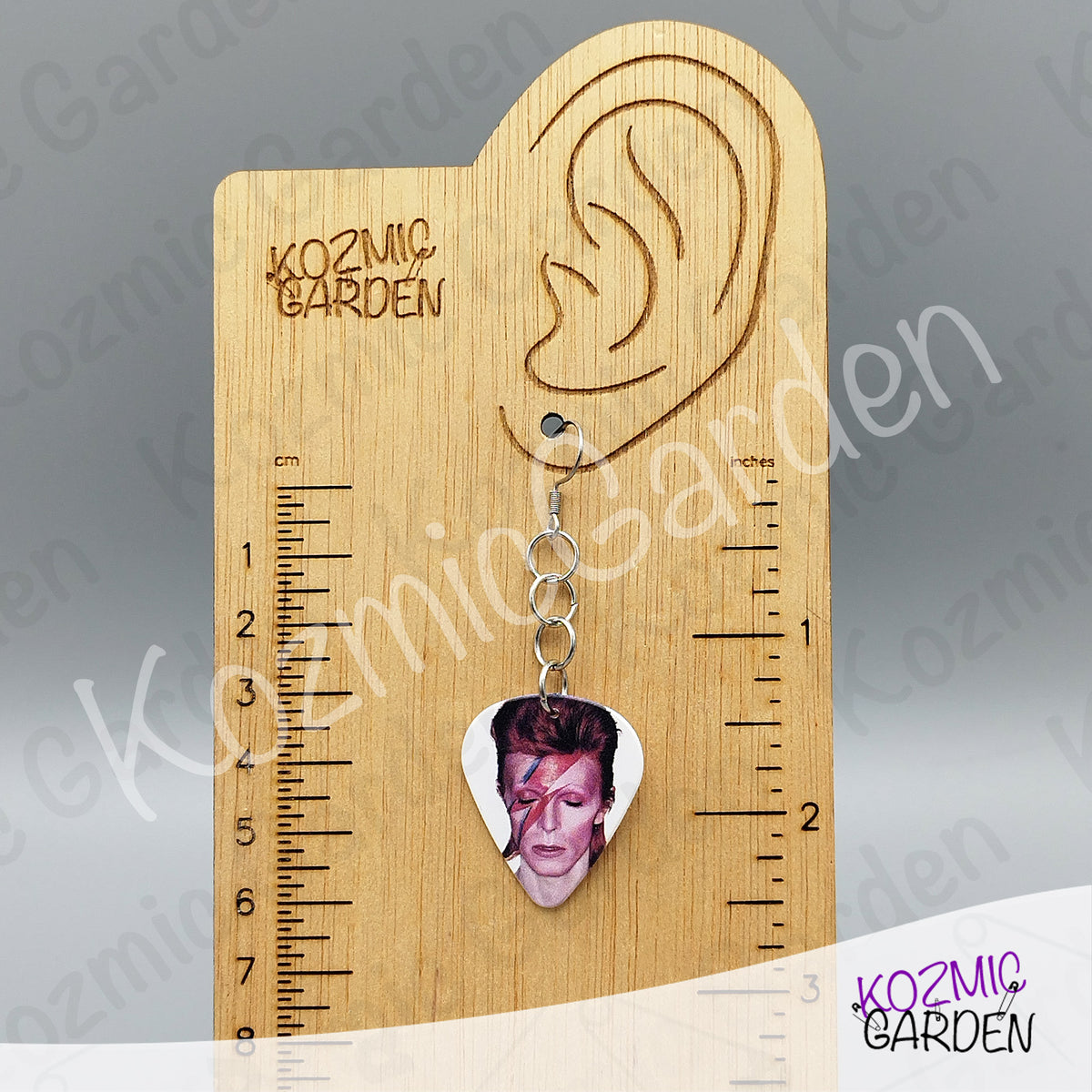 Aladdin Sane Guitar Pick Earrings | Rock Dangle Earrings for Bowie Fans