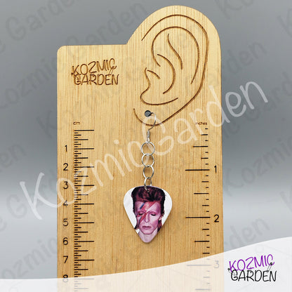 Aladdin Sane Guitar Pick Earrings | Rock Dangle Earrings for Bowie Fans