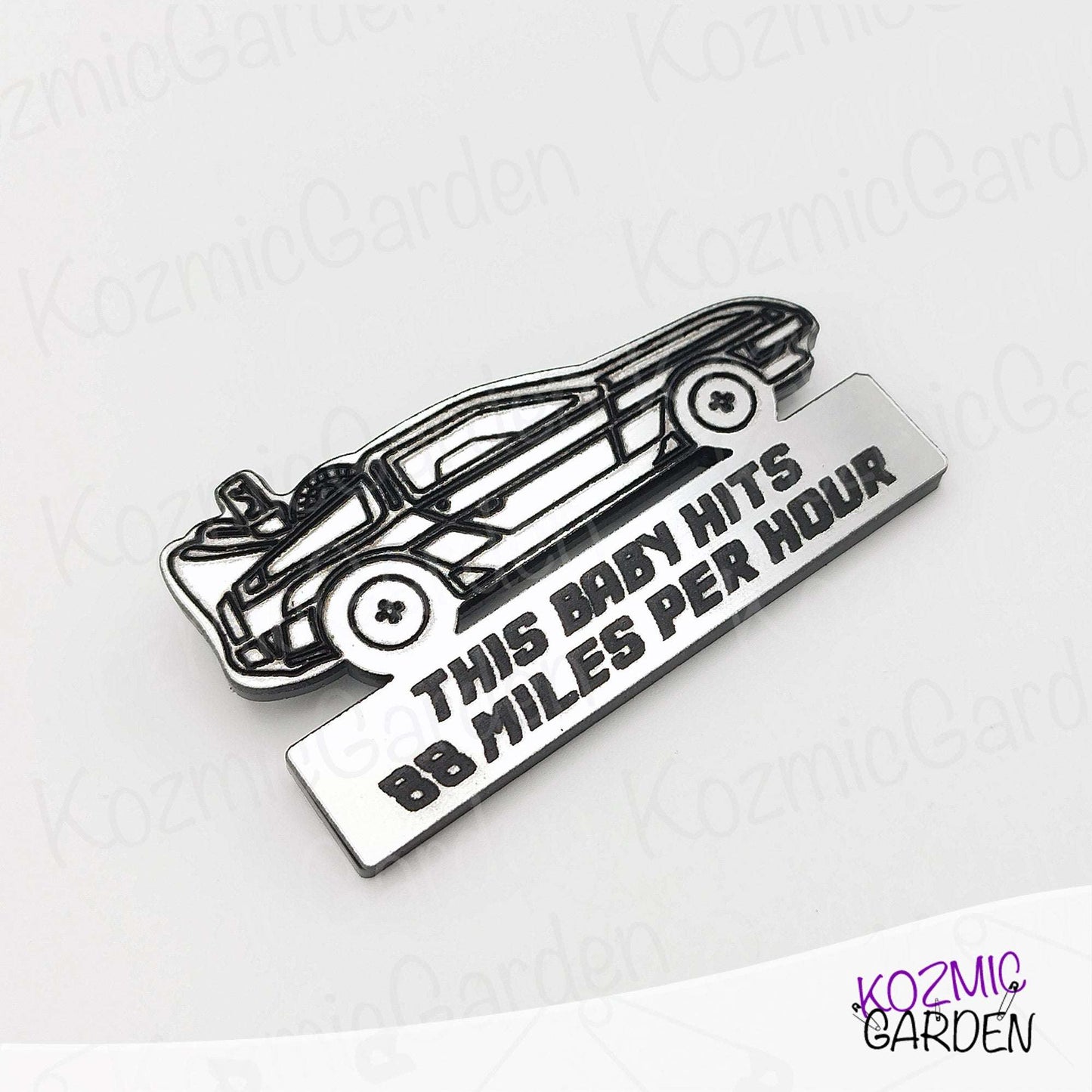 Back to the Future DeLorean Brooch – “This Baby Hits 88 MPH” Nostalgic Movie Jewelry – Fun Fandom Gift