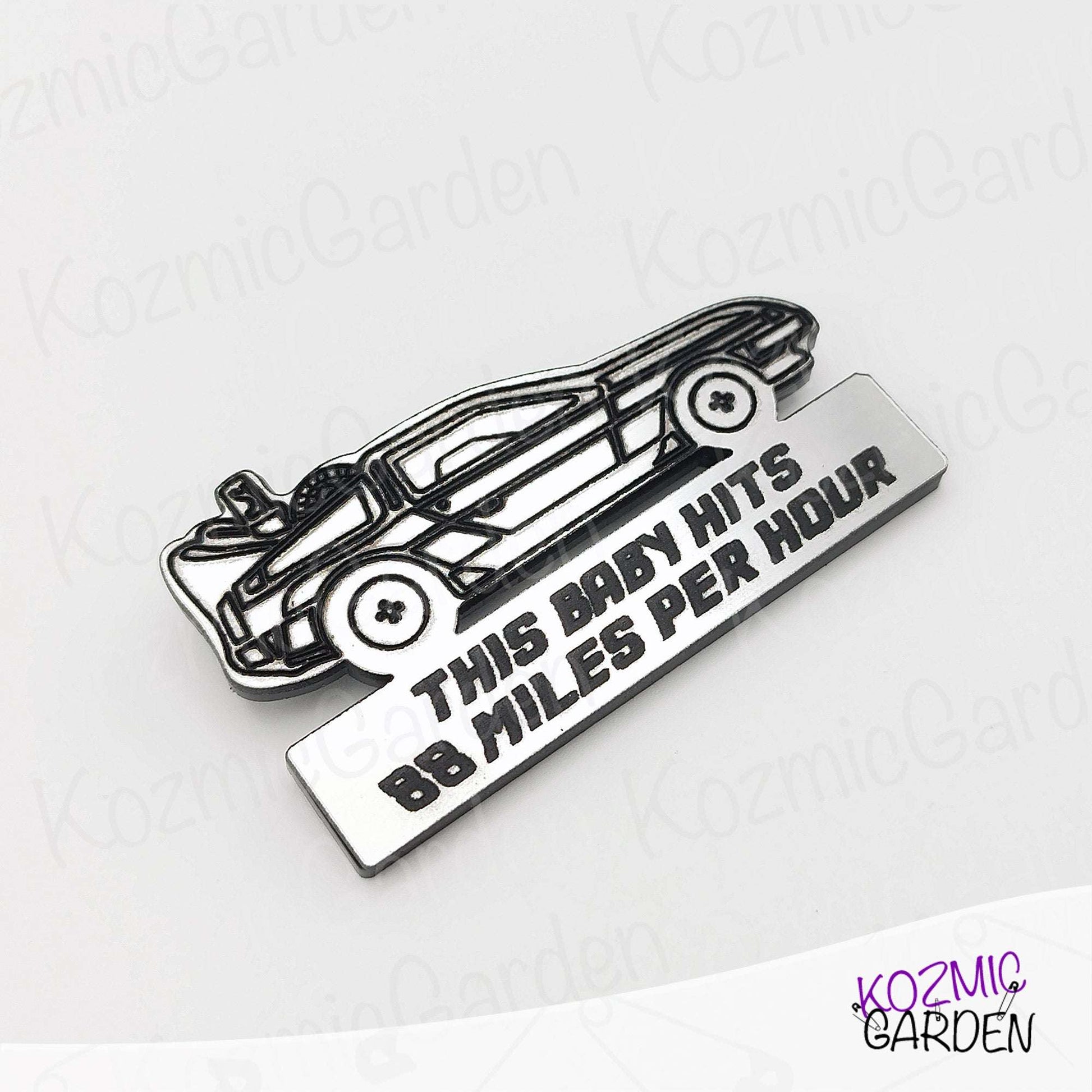 Back to the Future DeLorean Brooch – “This Baby Hits 88 MPH” Nostalgic Movie Jewelry – Fun Fandom Gift