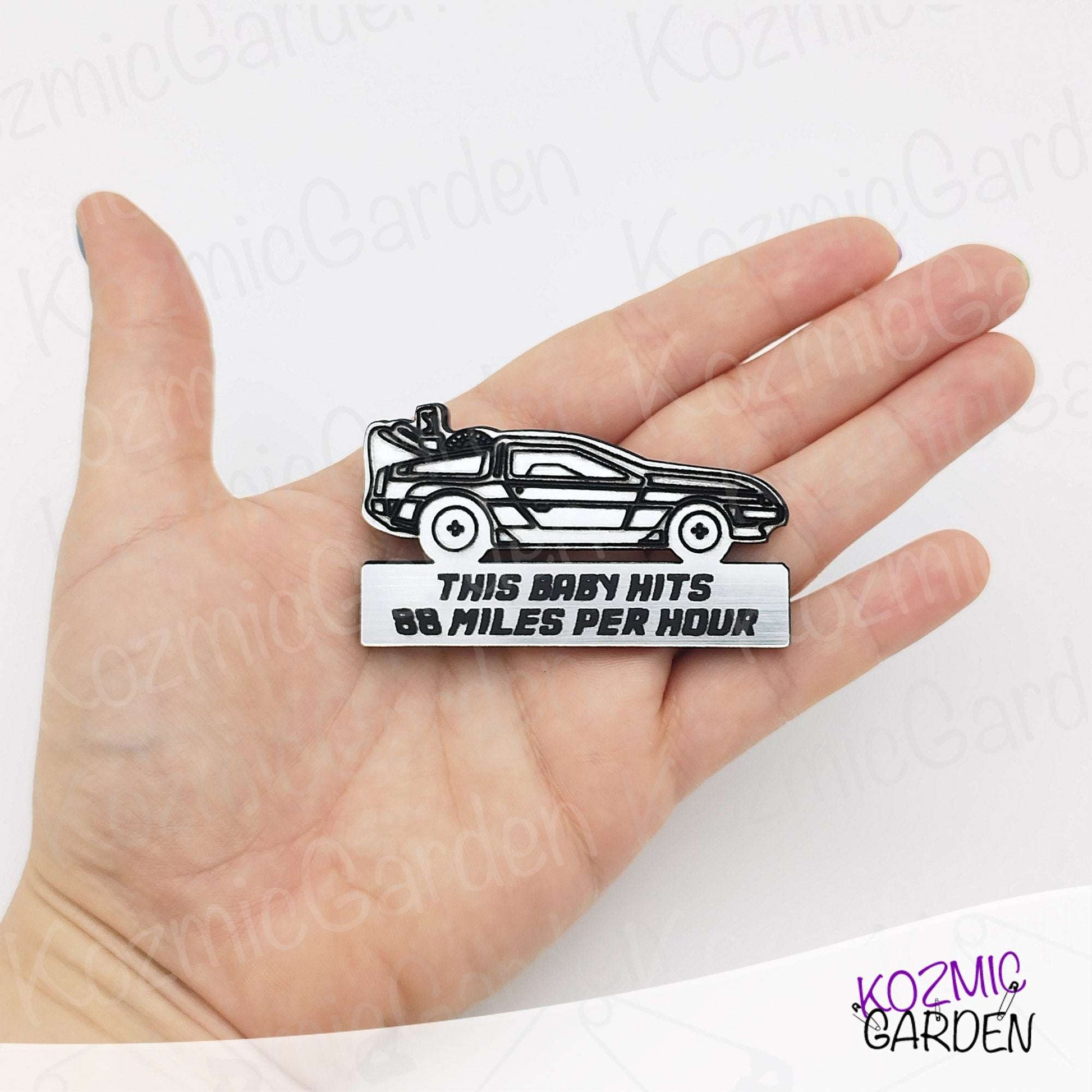 Back to the Future DeLorean Brooch – “This Baby Hits 88 MPH” Nostalgic Movie Jewelry – Fun Fandom Gift