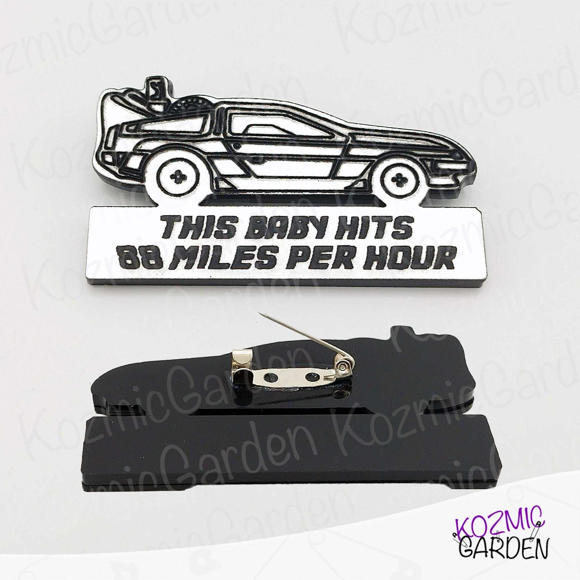 Back to the Future DeLorean Brooch – “This Baby Hits 88 MPH” Nostalgic Movie Jewelry – Fun Fandom Gift