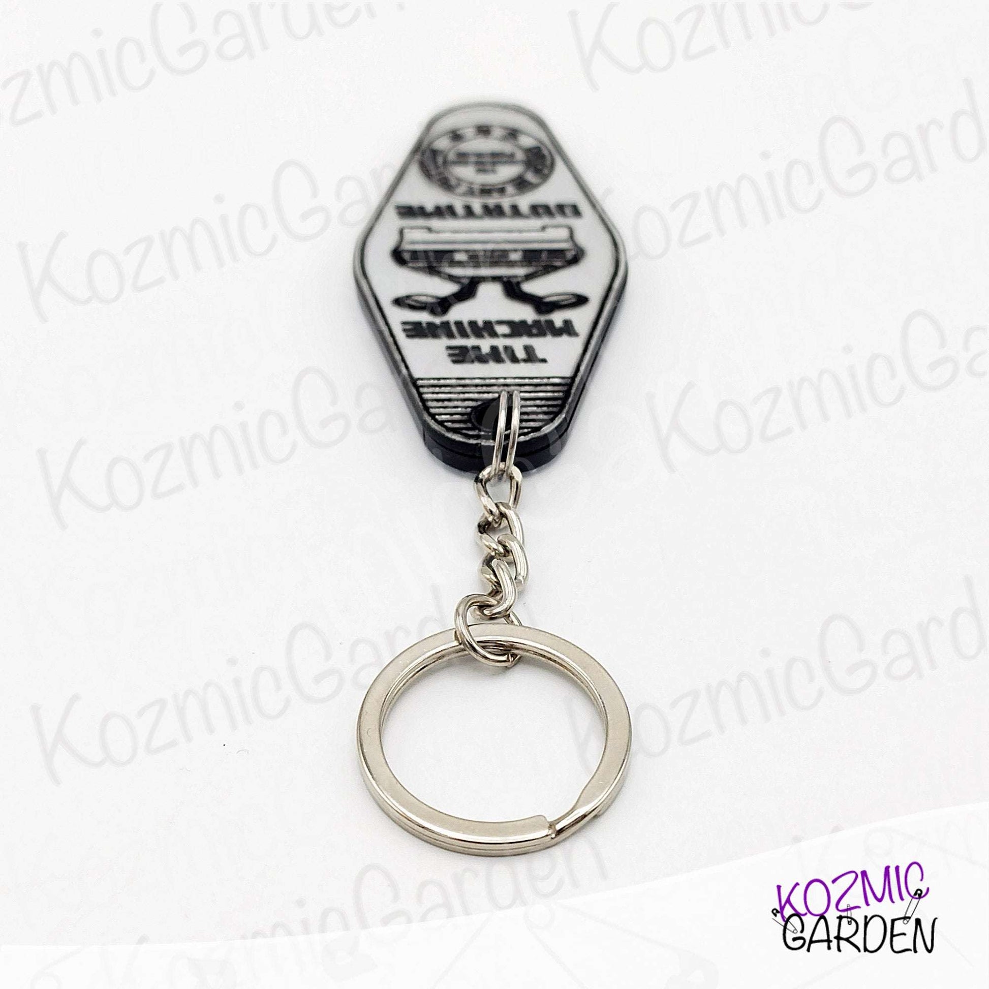 Back to the Future DeLorean Keychain – “Time Machine” OUTATIME – 80's Movie Accessory