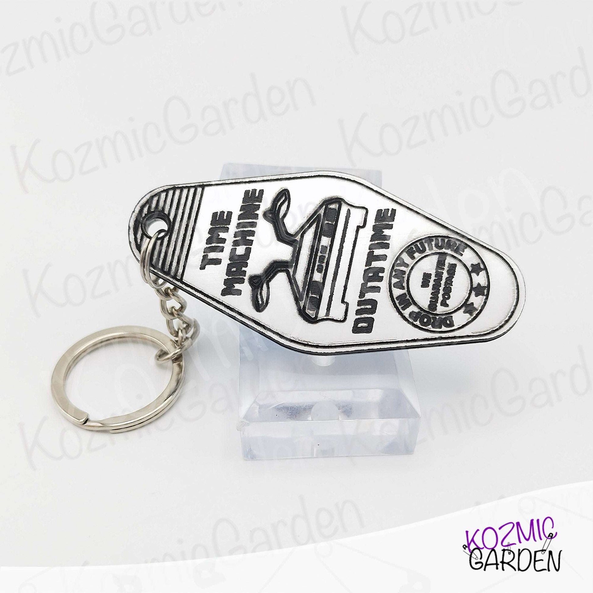 Back to the Future DeLorean Keychain – “Time Machine” OUTATIME – 80's Movie Accessory