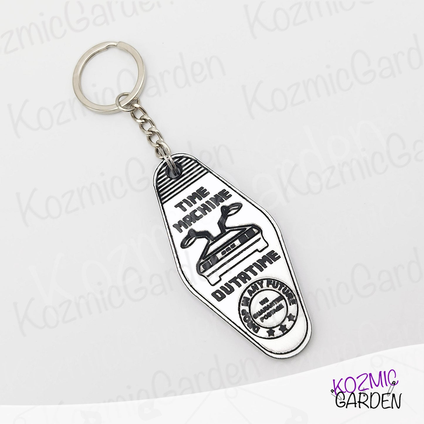 Back to the Future DeLorean Keychain – “Time Machine” OUTATIME – 80's Movie Accessory